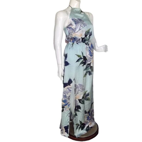 new SHOW ME YOUR MUMU Maxi Dress, XXS, Minty Floral, Heather Halter, Tall Vent - Picture 3 of 16